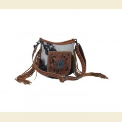 Brown Quilt Tooled bag S-21