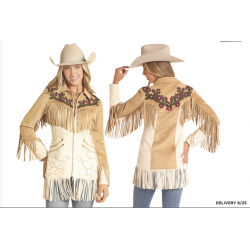 Embroided fringe jacket