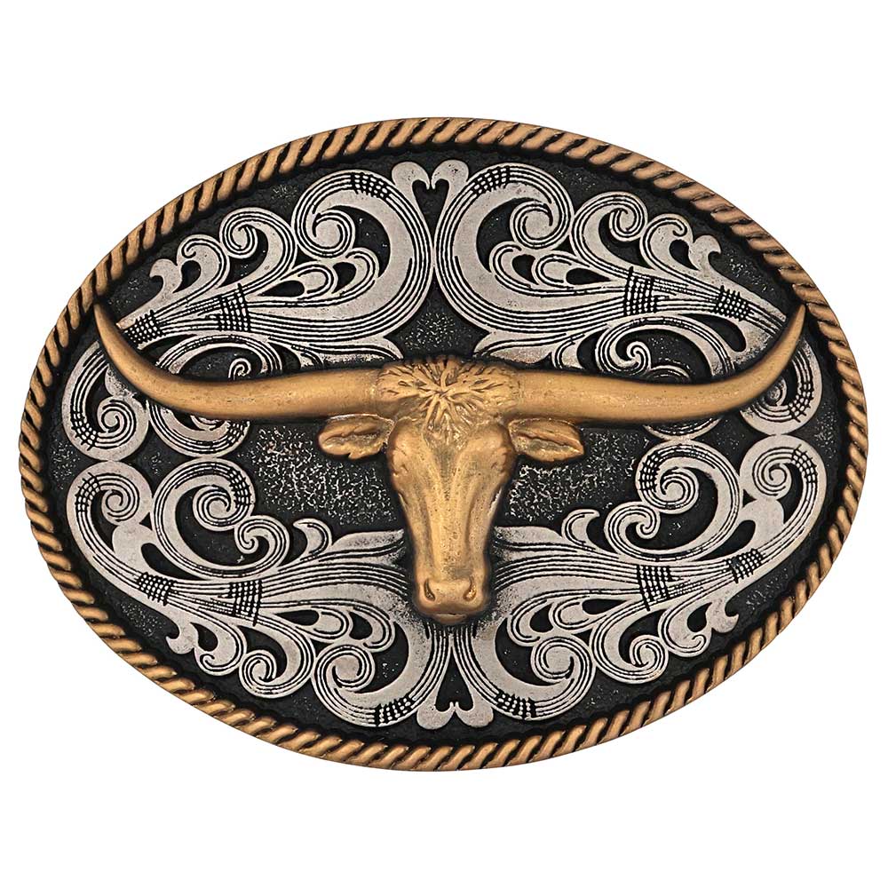 Two-Tone Longhorn Buckle A1015P