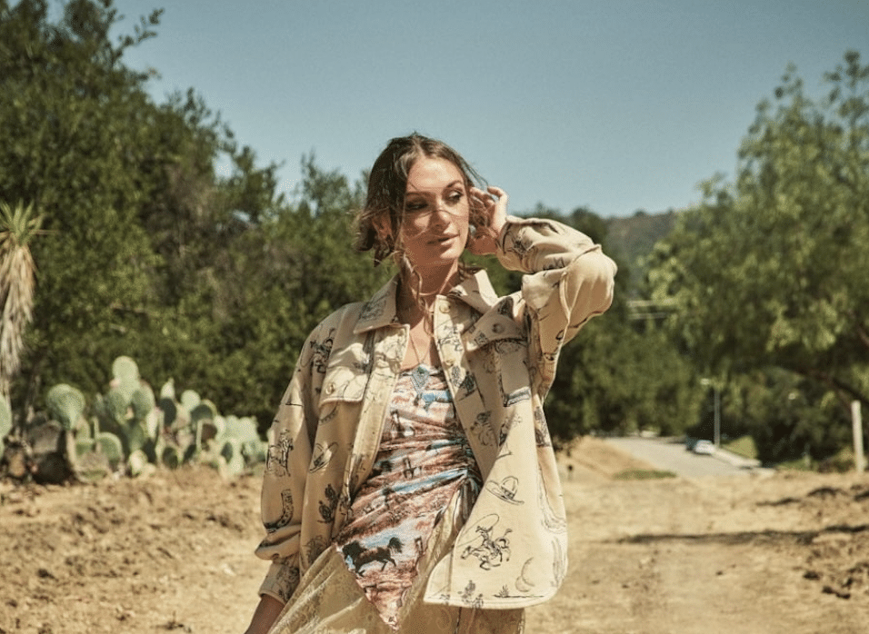 Western vest – Beige Print