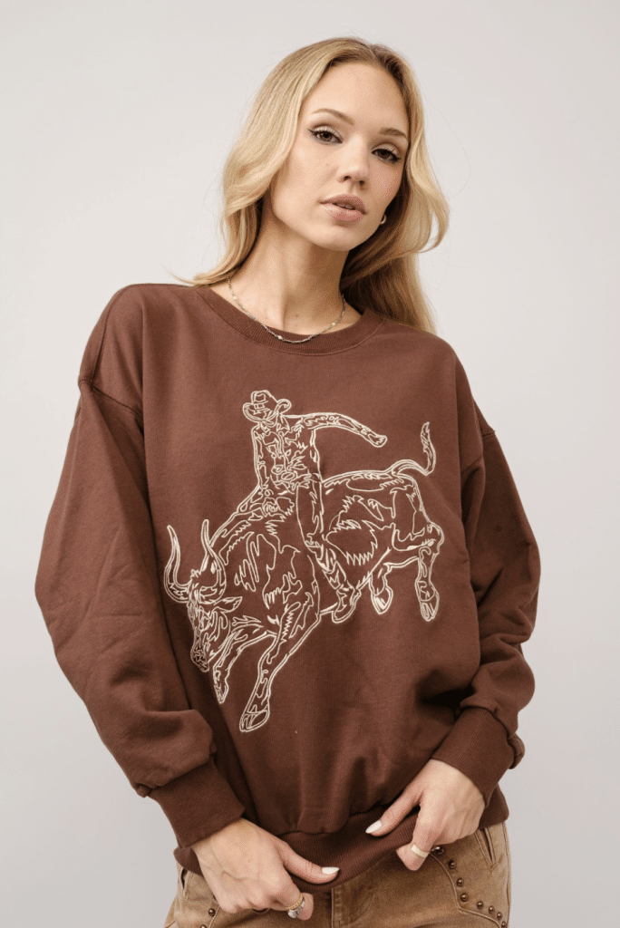 Western Bullrider sweater Brown
