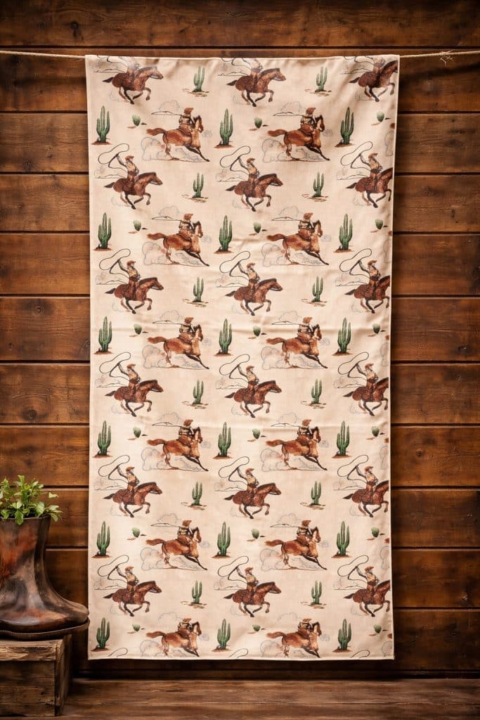 Western handdoek cowboy print