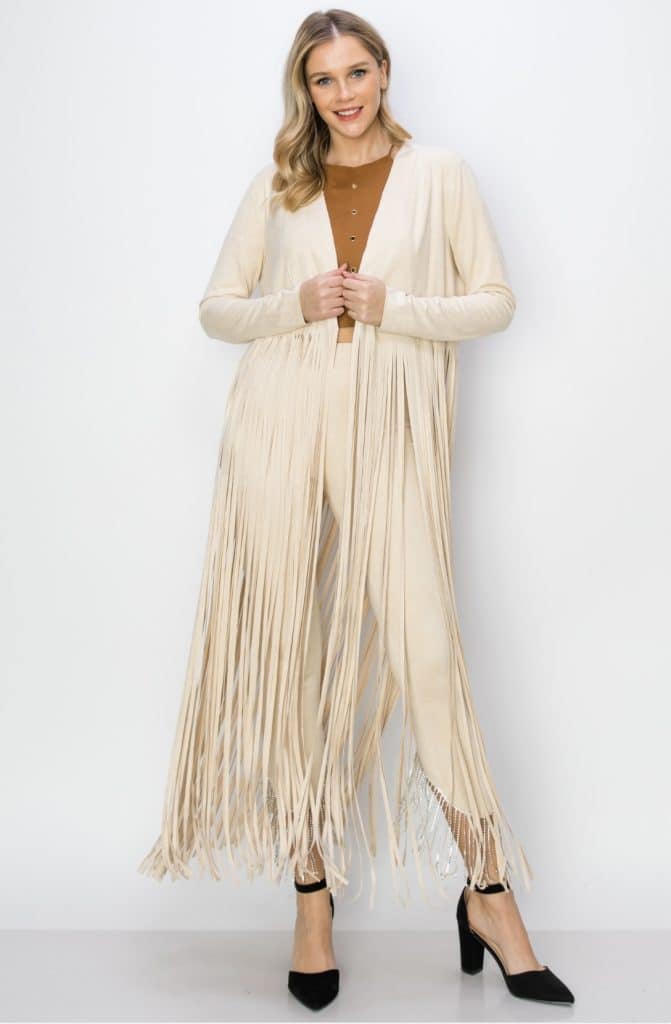 Long suede jacket Naturel IM2542LJ