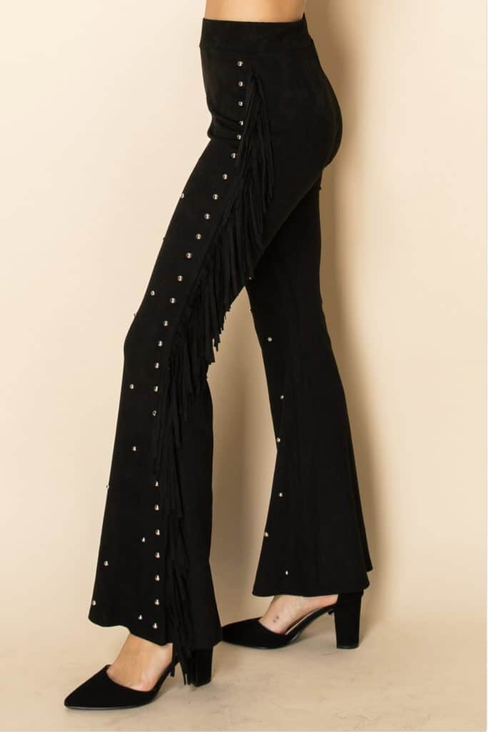 Suede pant black K3695P