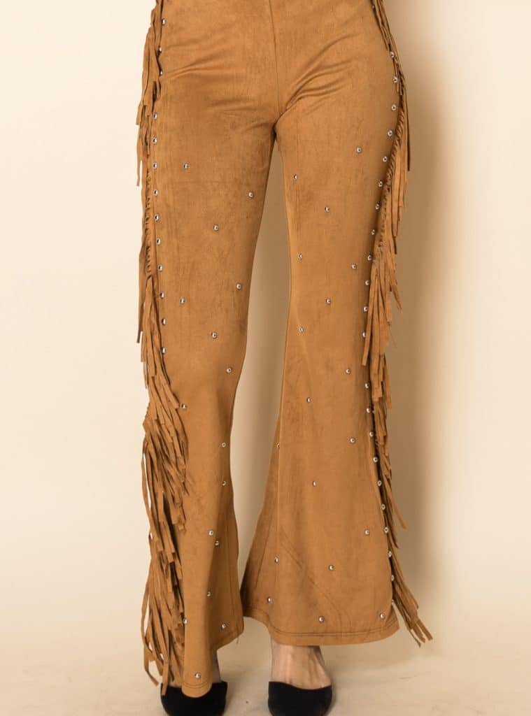 Suede pant camel K3695P