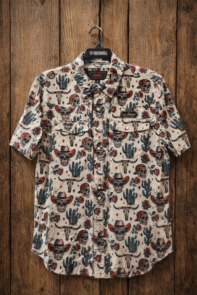 Western skull shirt short sleeve