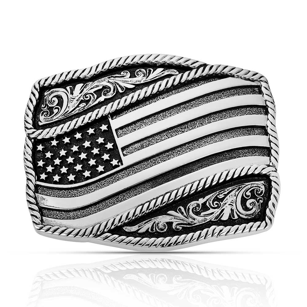 Waving American Flag buckle A590S