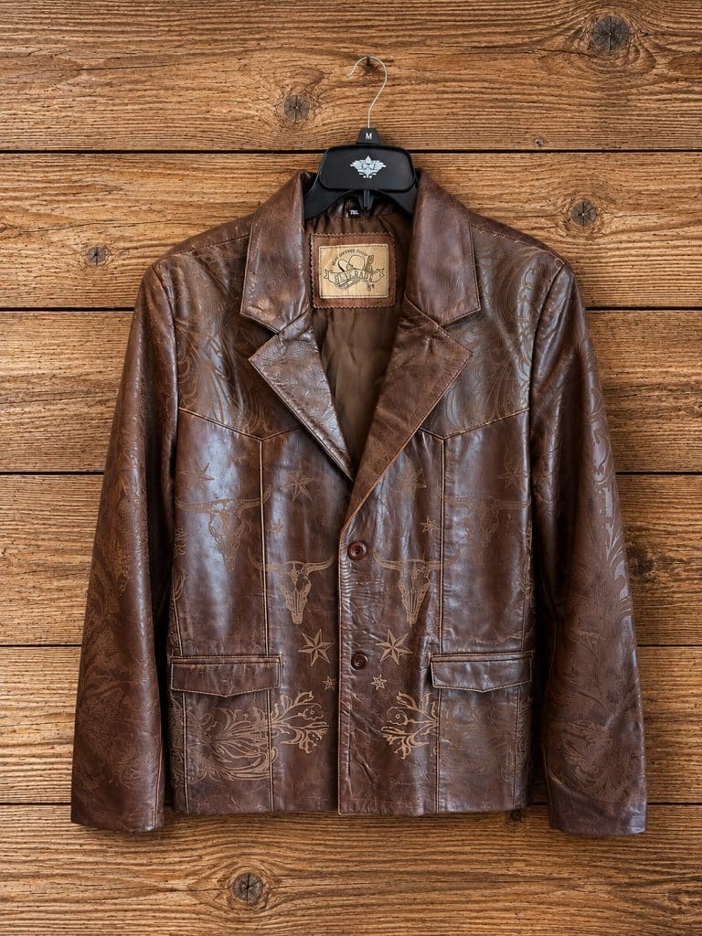 Longhorn leather blazer