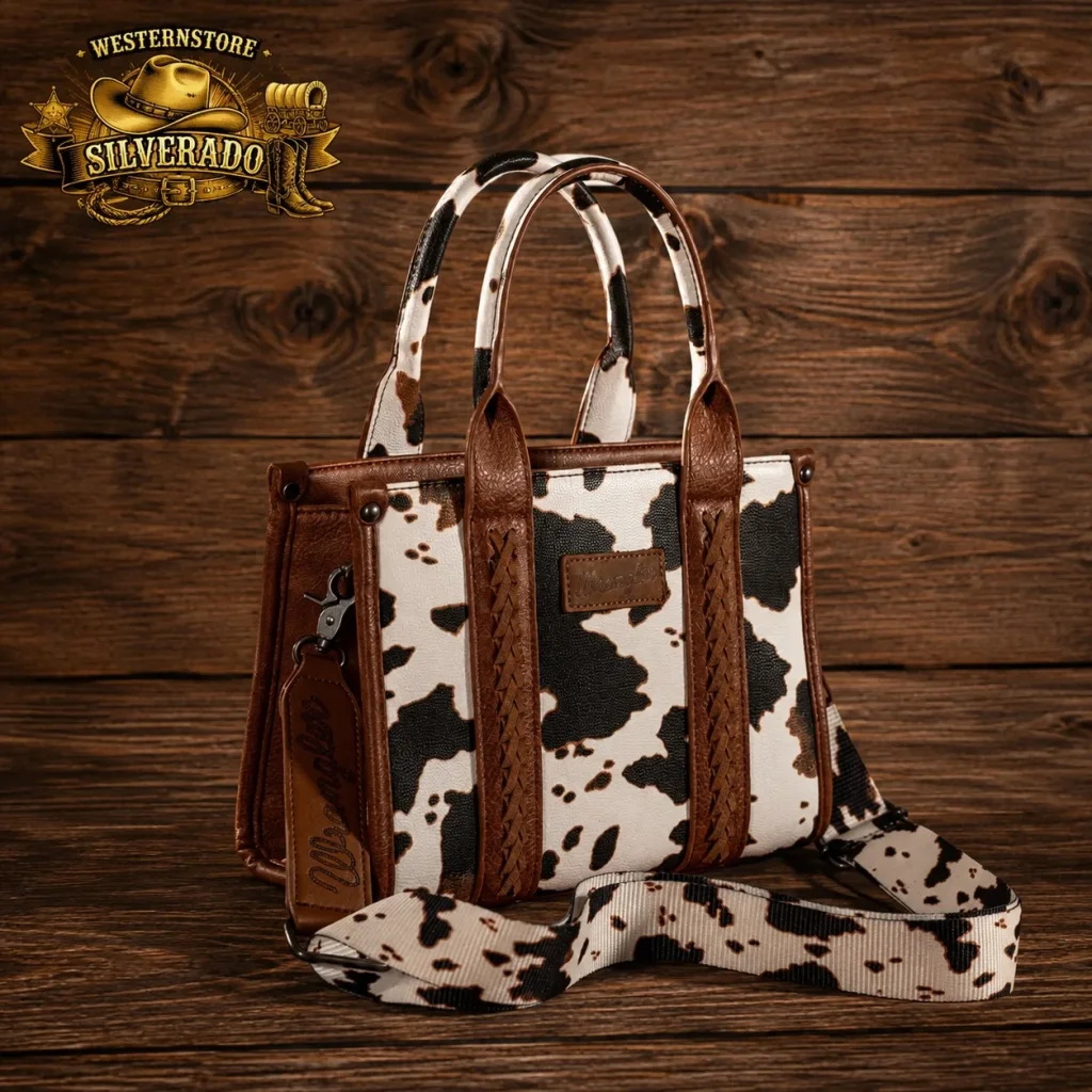 Wrangler cow print bag brown
