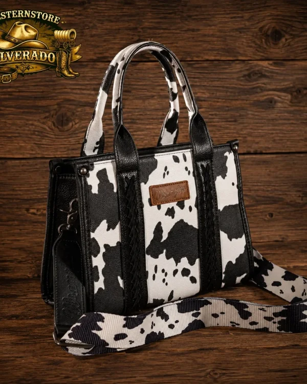 Wrangler cow print bag black