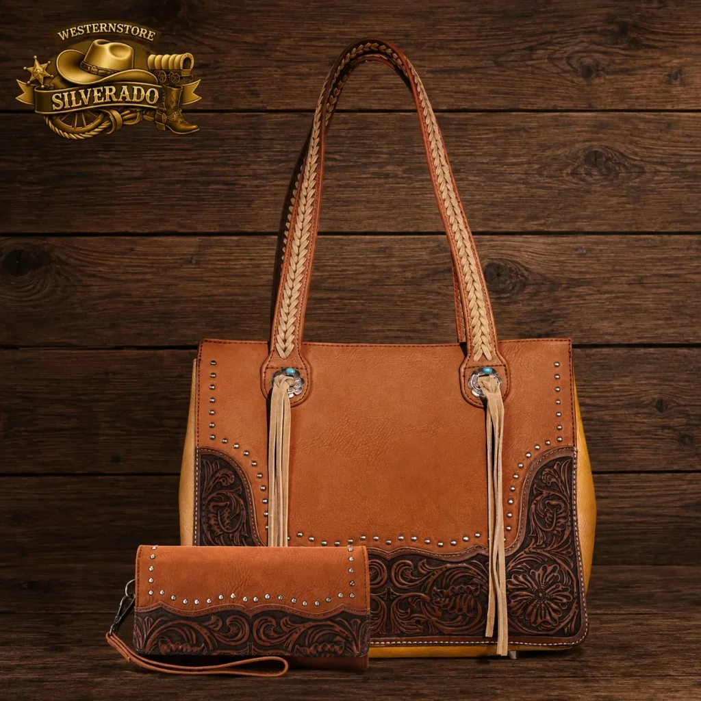 Western tooled bag