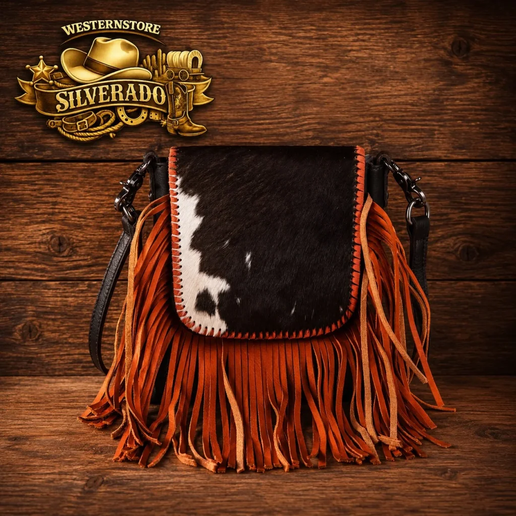 Lederen cowhide crossbody bag