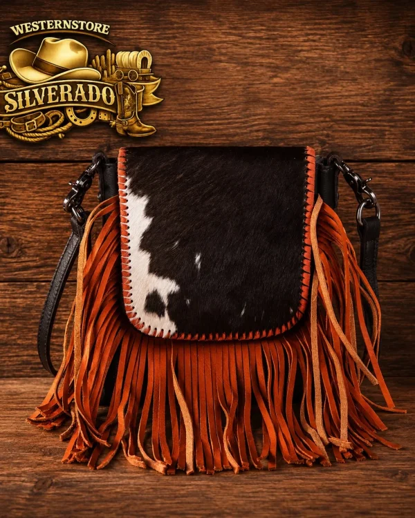 Lederen cowhide crossbody bag