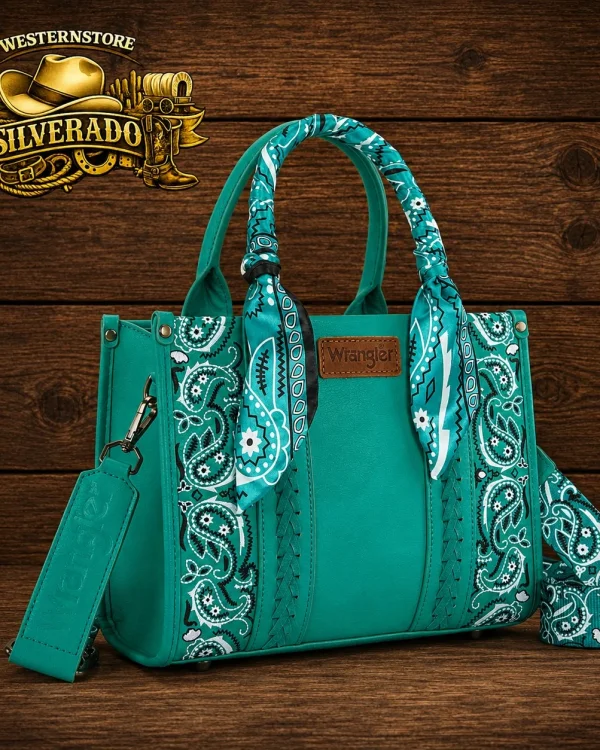 Wrangler Braided bandana bag Turquoise