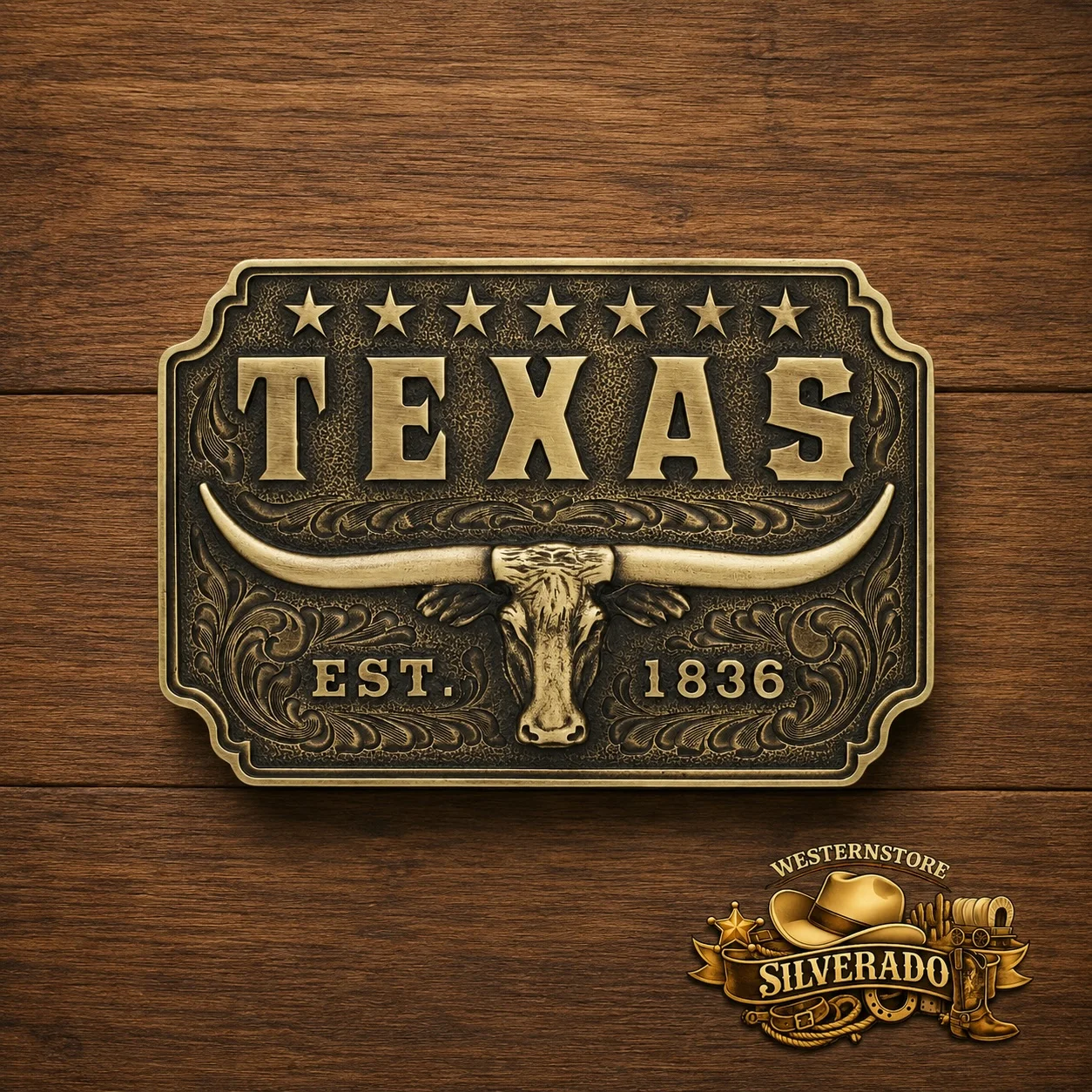 Classic Texas Longhorn Attitude Buckle