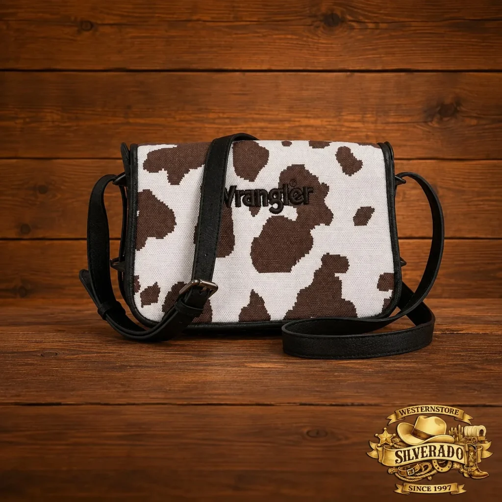 Wrangler Cow crossbody bag donker bruin