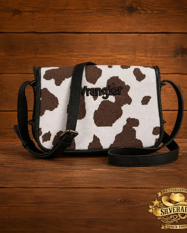 Wrangler Cow crossbody bag donker bruin