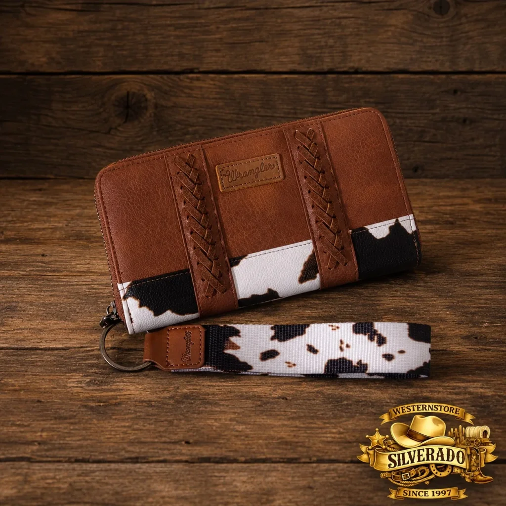 Wrangler Western Cow Print Portemonnee – Brown