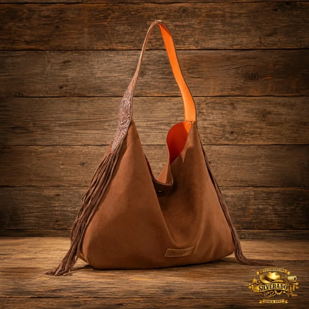 Wrangler Fringe hobo bag brown