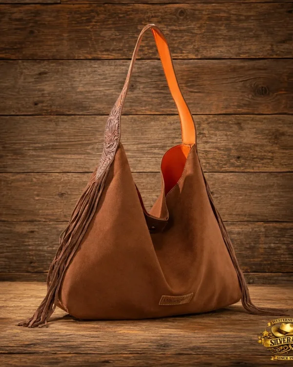Wrangler Fringe hobo bag brown