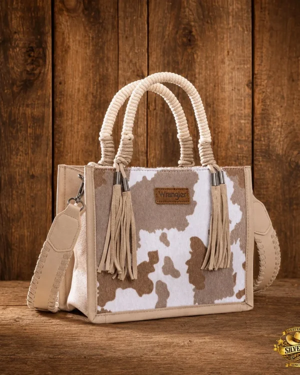 Wrangler Cow print crossbody tan