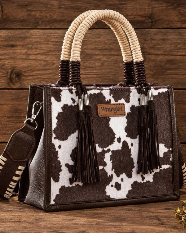 Wrangler Cow print crossbody coffee