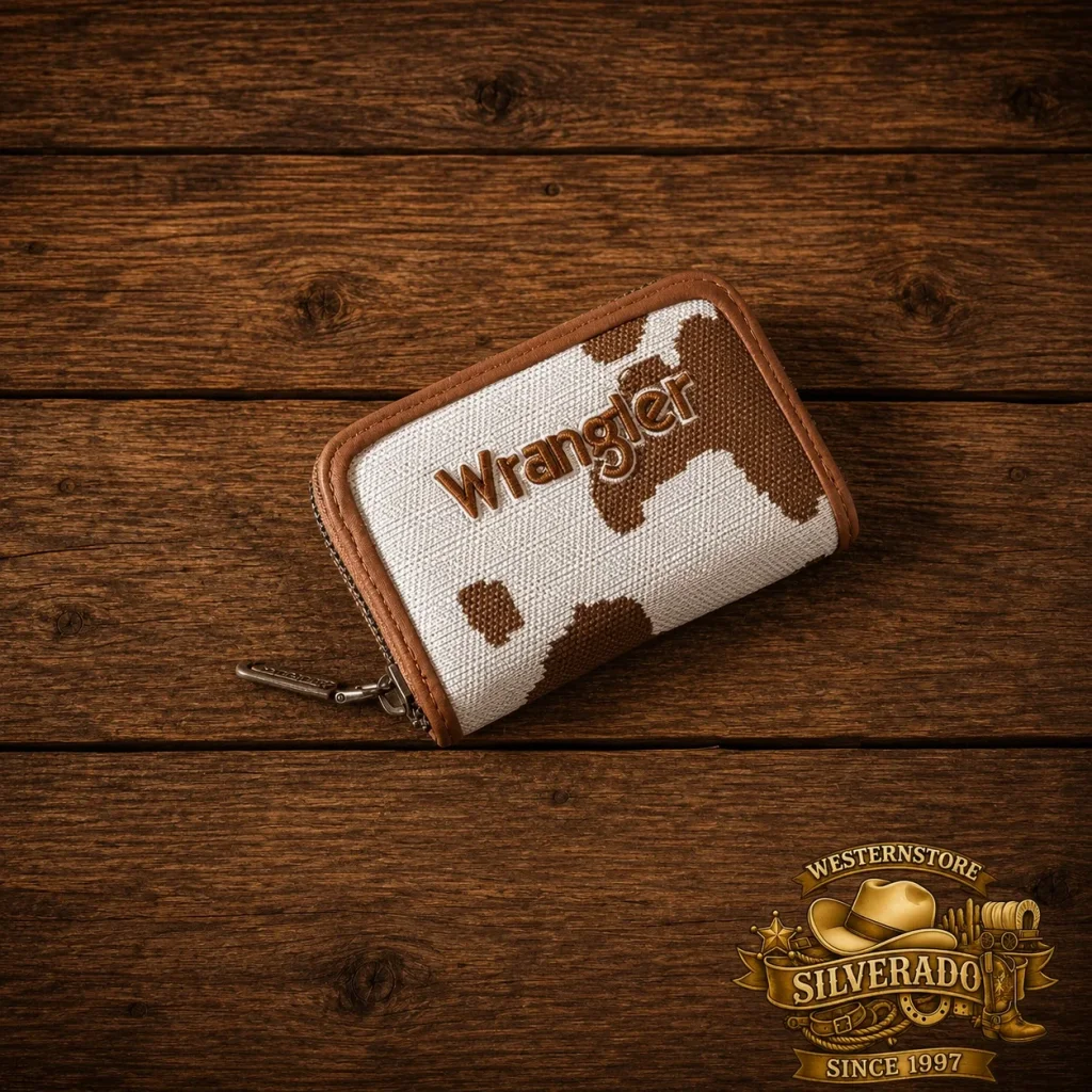 Wrangler Cow Print Card Wallet – Brown