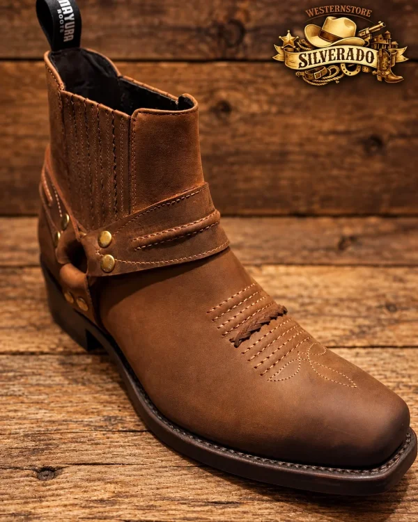 Mayura 107 – Bruine leren western enkellaars