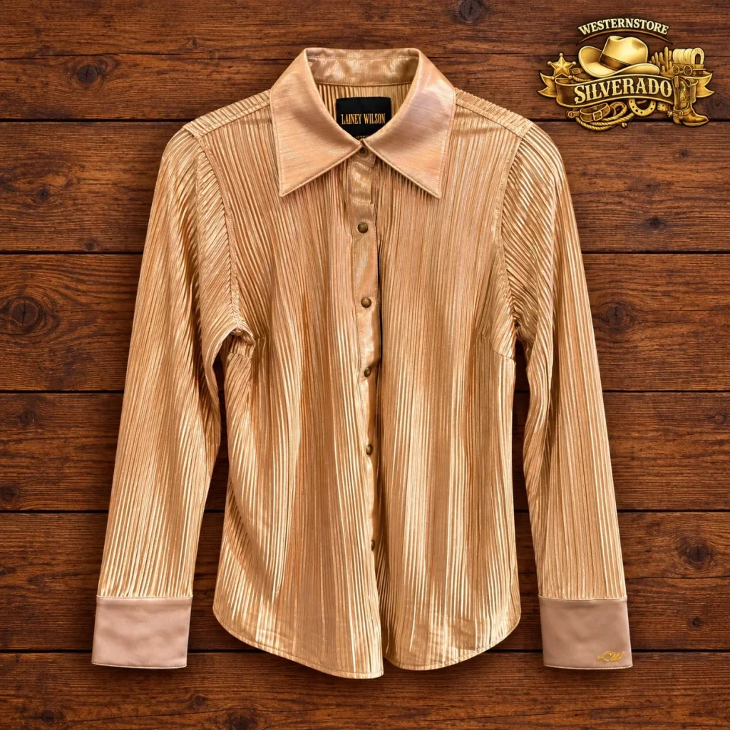 Lainey Wilson x Wrangler Champagne gouden Blouse