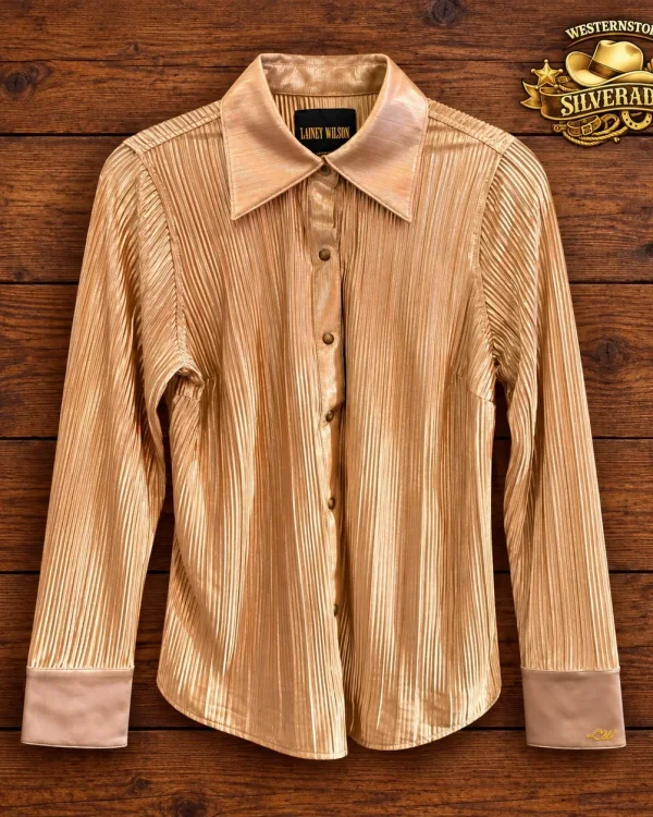 Lainey Wilson x Wrangler Champagne gouden Blouse