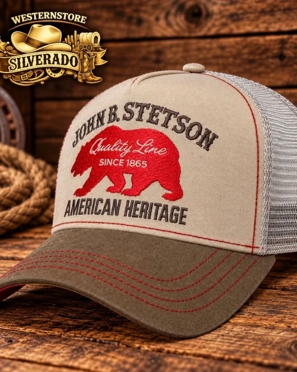 Stetson John B. Stetson  Trucker Cap –  Bear Beige / Red