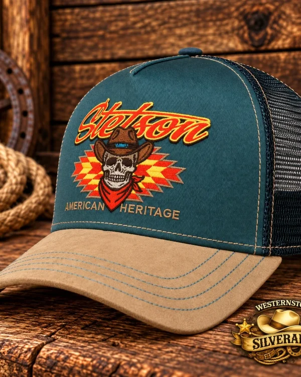 Stetson Trucker Cap – Cowboy Skull American Heritage