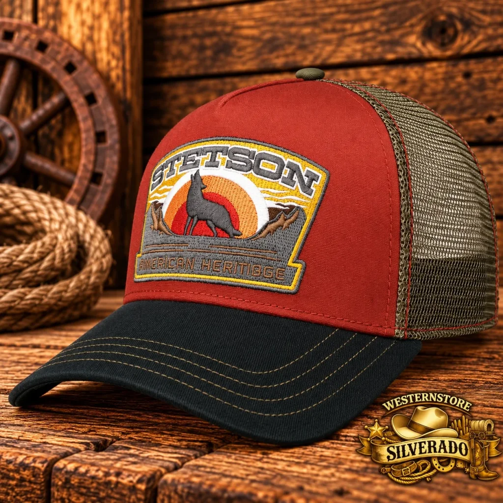 Stetson American Heritage Wolf Trucker Cap – Rood/Zwart