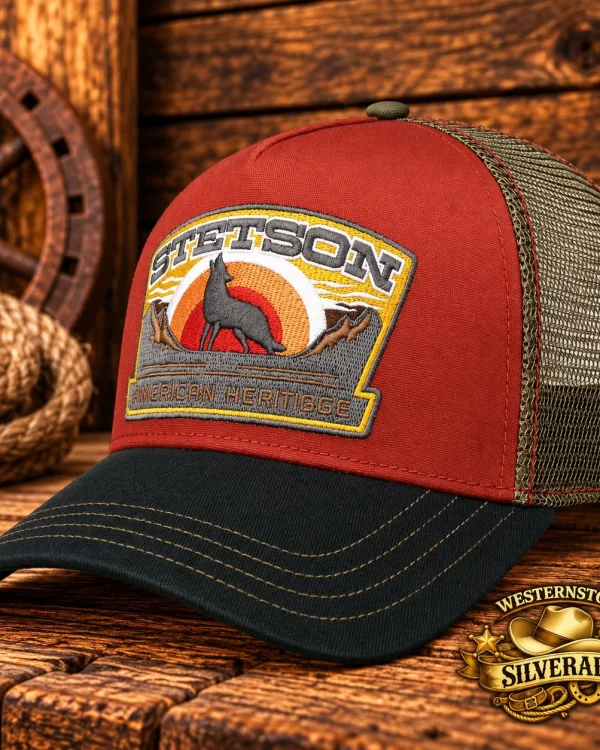 Stetson American Heritage Wolf Trucker Cap – Rood/Zwart