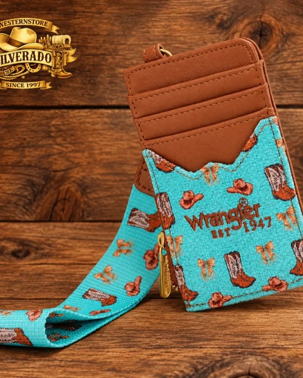 Wrangler Western Kaarthouder – Turquoise Cowboy Print