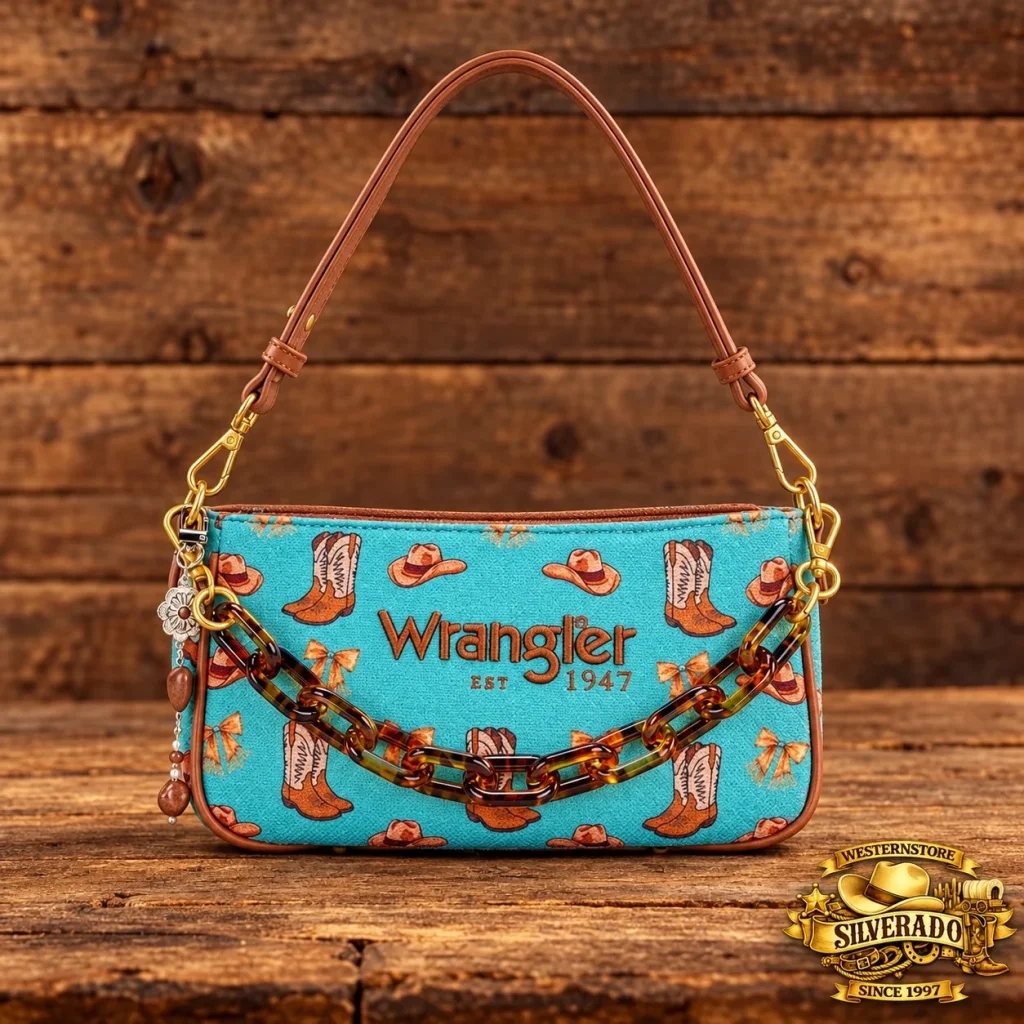 Wrangler Western Schoudertas – Turquoise Cowboy Print