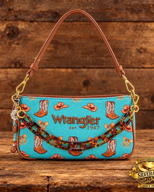 Wrangler Western Schoudertas – Turquoise Cowboy Print