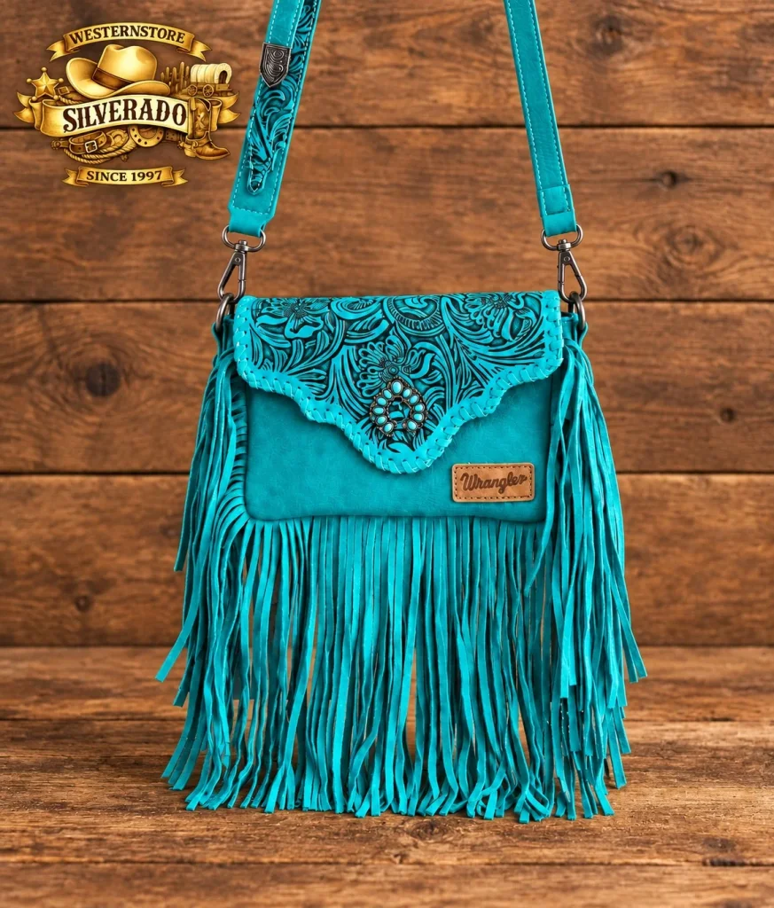Wrangler Tas met Franjes Turquoise Concho