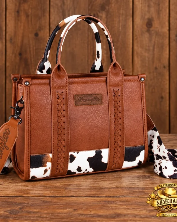 Wrangler Western Handtas – Cognac met Cowprint