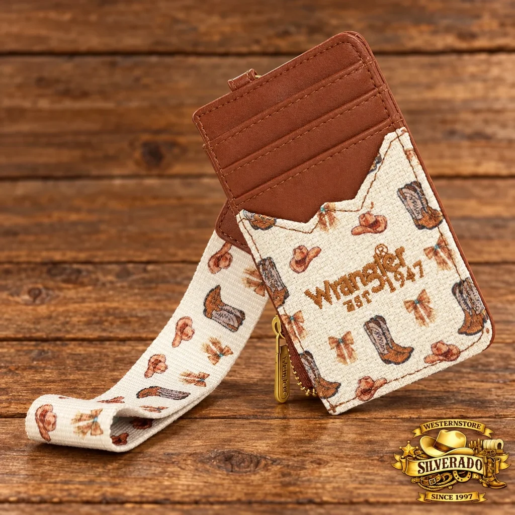 Wrangler Western Kaarthouder – Tan Cowboy Print