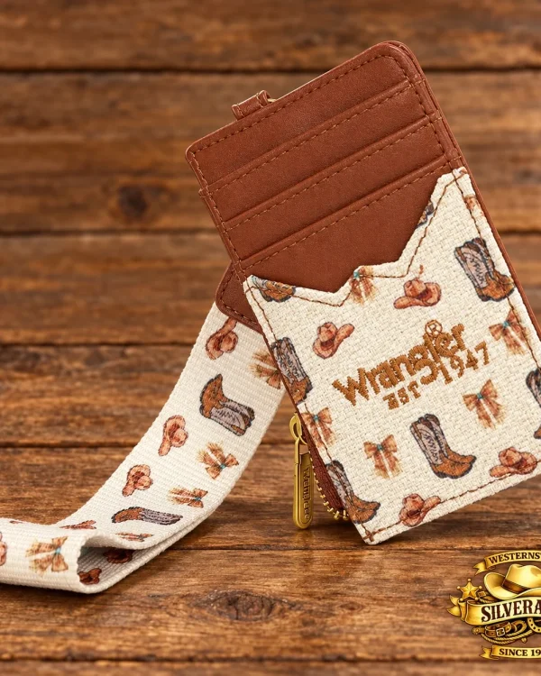 Wrangler Western Kaarthouder – Tan Cowboy Print
