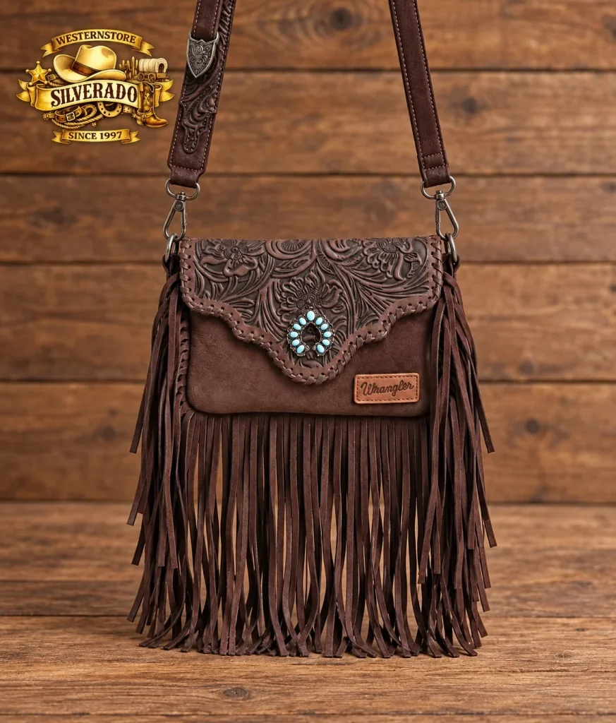 Wrangler  Zwart met Franjes Coffee bruin
