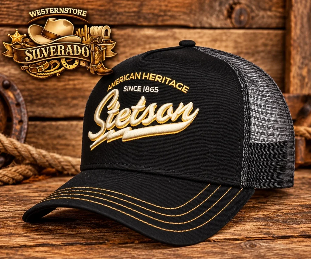 Stetson American Heritage Trucker Cap – Black / Gold