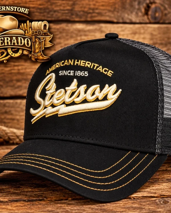 Stetson American Heritage Trucker Cap – Black / Gold