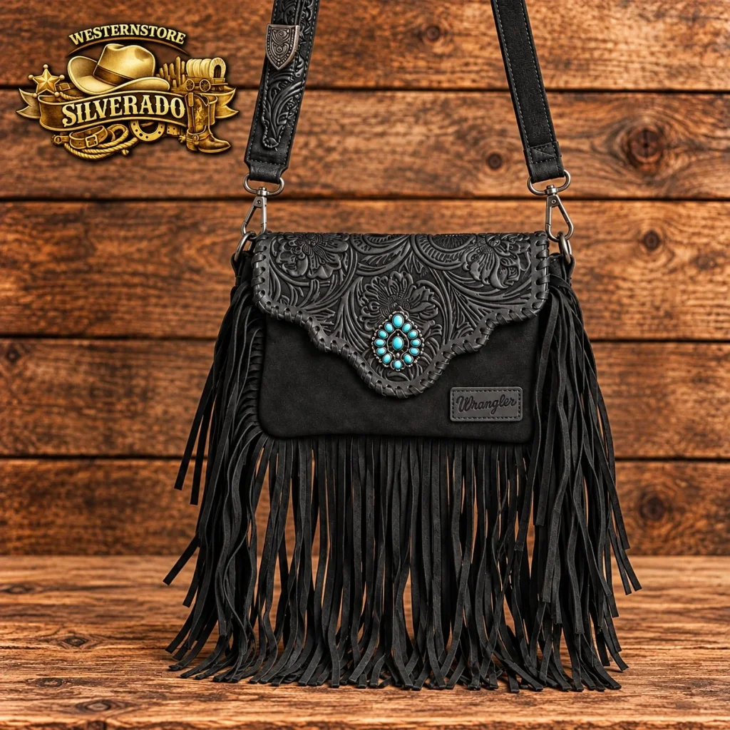 Wrangler  Zwart met Franjes & Turquoise Concho