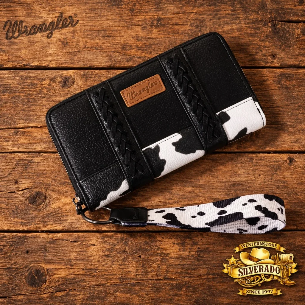 Wrangler Western Cow Print Portemonnee – Black