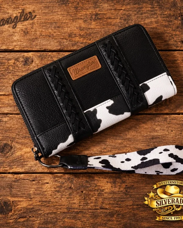 Wrangler Western Cow Print Portemonnee – Black